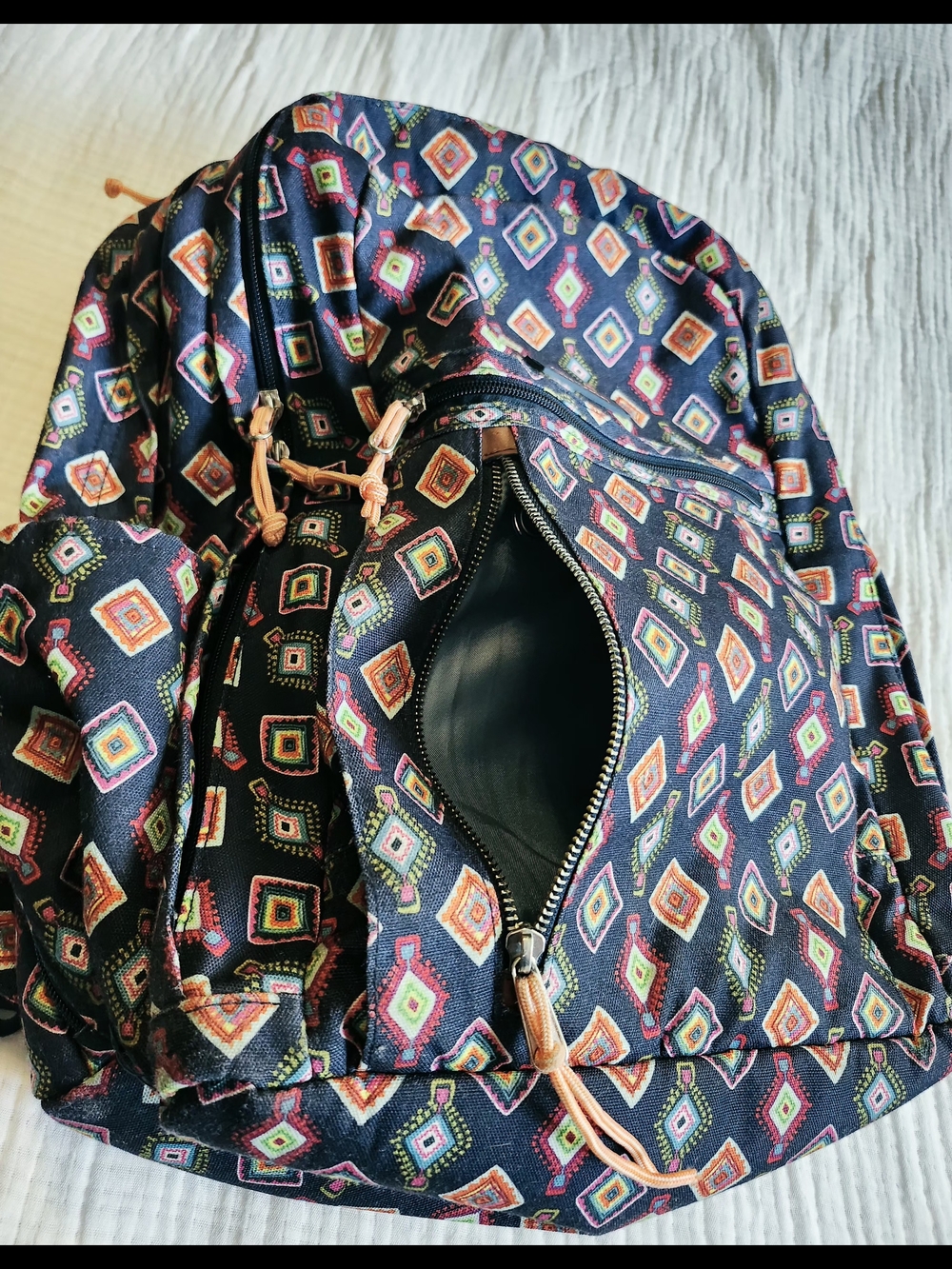 Vera Bradley Quilted Laptop Backpack - Multicolor Diamond Print - Picture 11 of 13
